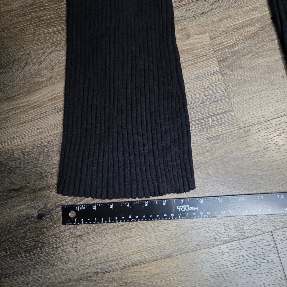 Savage X Fenty‎ Ribbed Knit Flare Pants Black High Waisted Loungewear US 8-10 M - Picture 3 of 7